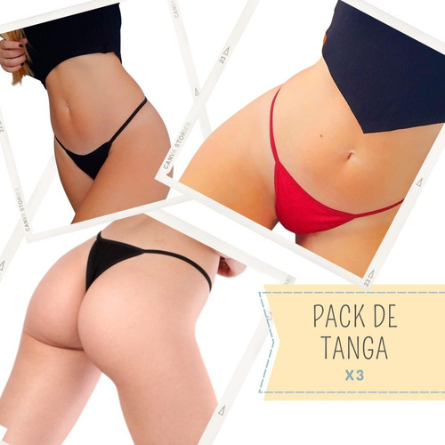 Imagen 3 de 10 de Pack X3 Tanga Less De Algodón