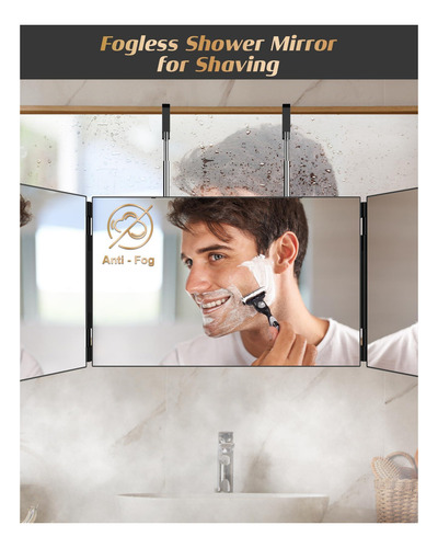 Jusron Espejo De 3 Vías Para Corte De Pelo, Espejo 360 Con