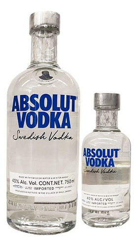 Vodka Absolut Azul 750 Ml Con Vodka Absolut Azul 50 Ml