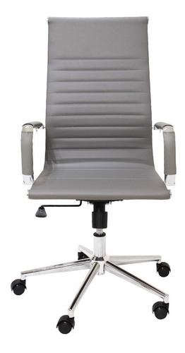 Cadeira de escritório Cadeiras Inc Charles Eames Stripes FIA6129 ergonômica  cinza com estofado de couro sintético x 2 unidades