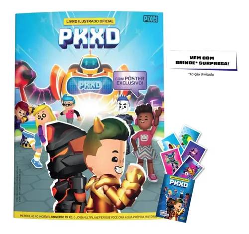 Kit 1 Álbum Pkxd Com + 50 Figurinhas (10 Envelopes) Pixel