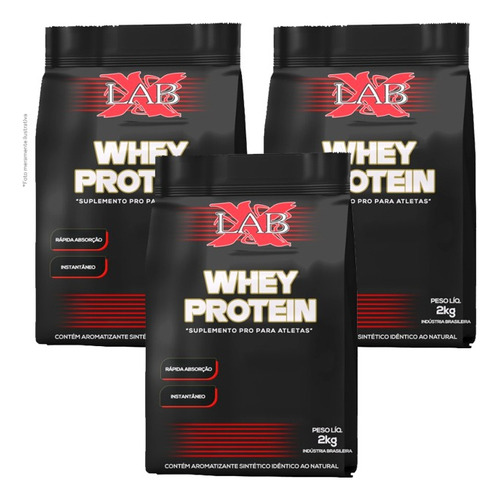 Combo 3x Whey Protein 100% (2kg) X-lab Sabor Nutelina