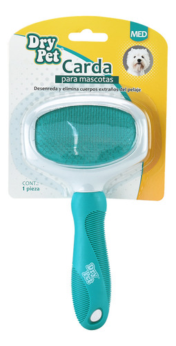 Cepillo Carda Desenredante Nudos De Pelo Para Perros Med Azul