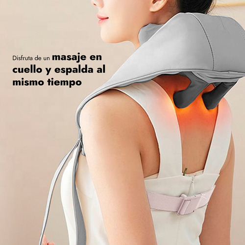 Masajeador De Cuello Y Hombros Shiatsu Recargable Gris Ozu