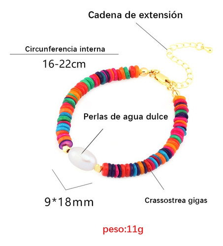 Color Boho Vintage Pearl Pulsera Para Mujeres