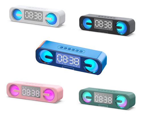 Reloj Despertador C/alarma Radio Bocina Con Luz Bluetooth