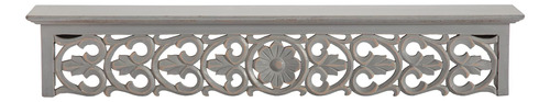 Estante Decorativo Tallado Gris 30 Pulgadas