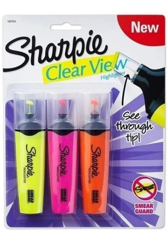 Resaltador Sharpie Clear View Blíster X3 Unidades