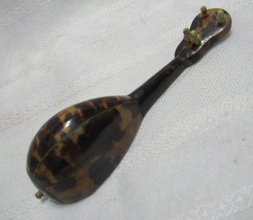 Imagen 5 de 6 de Antiguo Adorno Instrumento Musical Mandolina Miniatura Nácar