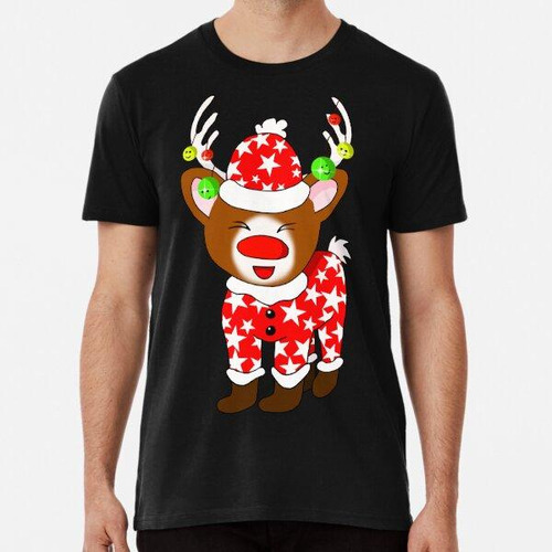 Remera Cartoon Red Nose Reindeer In Pyjamas Algodon Premium