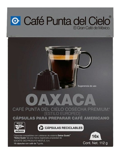 Cápsulas De Café Espresso Oaxaca Café Punta Del Cielo 