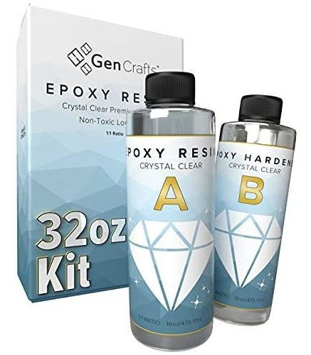 Kit De Resina Epoxica Premium 32 Oz Transparente Gen Craft