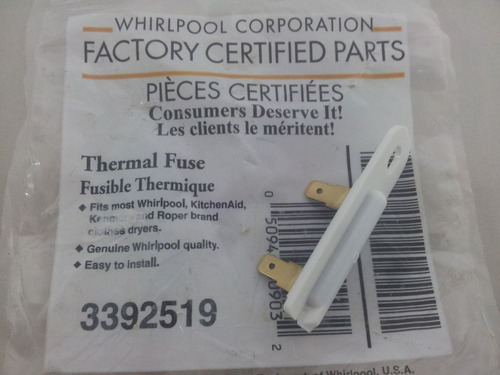 Fusible Termico Secadora Whirlpool 3392519 Pin Fino Original