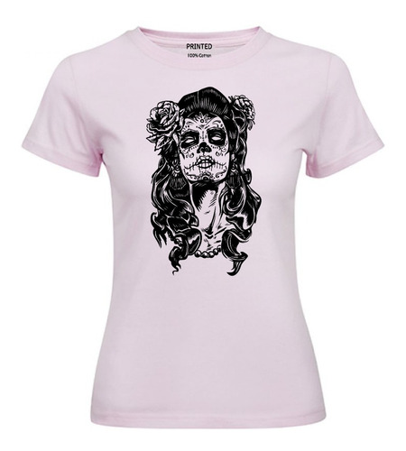 Polera Mujer Estampado Día De Los Muertos Mujer