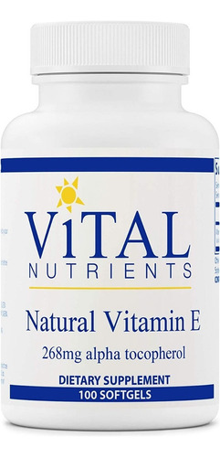 Vitamina E 100cap Vital Nutrien - - Unidad a $2675