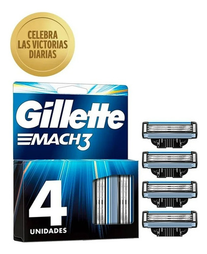 Cartucho De Rastrillo Gillette Mach3 Con 3 Hojas Para Rasura