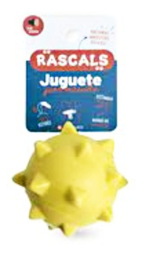 Rascals Pelota Vinilo Erizo Chifle Juguete Antiestrés Perro Color Amarillo
