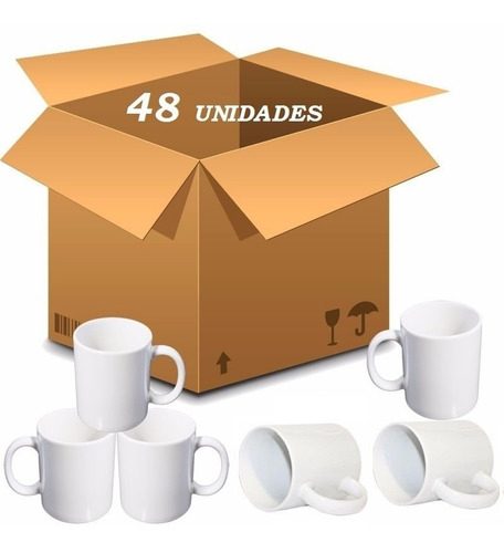 48 Caneca Porcelana Para Sublimação Premium Aaa + Caixinhas