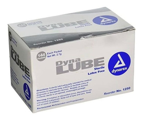 Dynarex-1250 Dynalube Lubricating Jelly Estéril 2,7 G Paquet