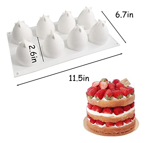 Molde De Silicona Con Forma De Fresa, Molde Para Pastel De M