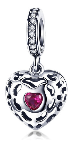 Charm Dije Pulsera De Plata 925 Colgante Corazón Amor