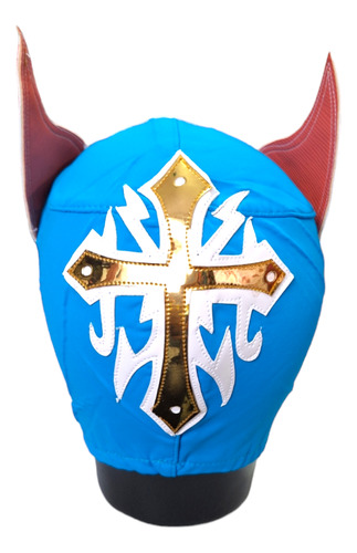 Máscara Sin Cara Semiprofesional De Licra Color Azul