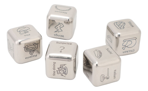 Food Decision Dice For Date Night, 5 Unidades, 30 Padrões Em