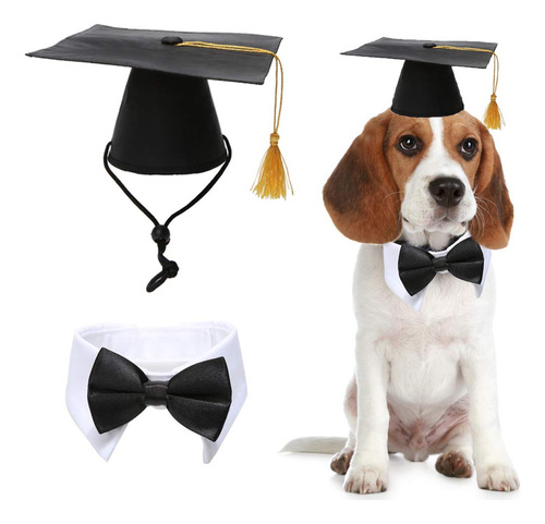 Lamphyface Gorras De Graduacion Para Mascotas Con Corbata De