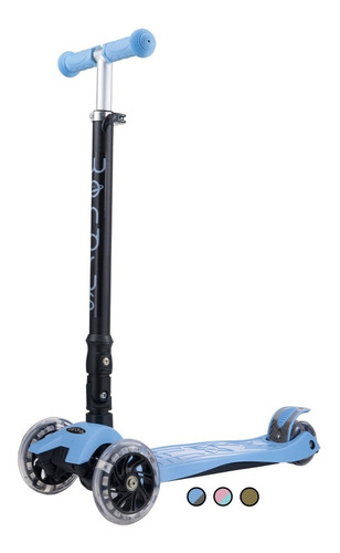 Patín Scooter Ajustable Plegable Luces Azul 5-12a Wondrus