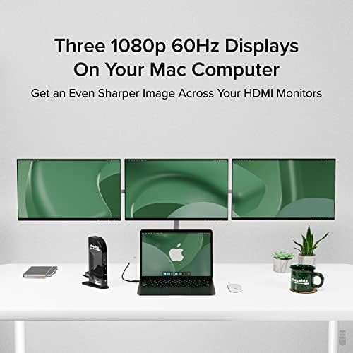Estación De Acoplamiento Usb C 14 En 1 Enchufable Con 4 Hdmi