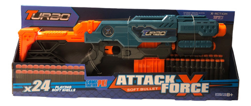 Pistola Turbo Attack Force Manual X24 Dardos Carga Rapida