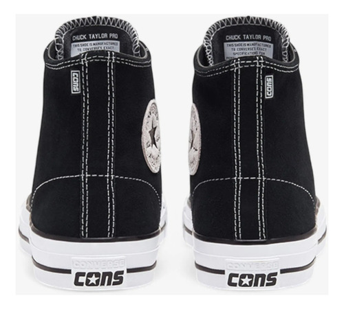 Zapatillas Converse All Star Cons Pro Suede Hi Negro Blanco