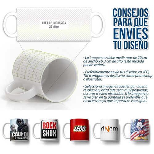 Tazas Mug Personalizados, Impresión Full Color, Colores Neón