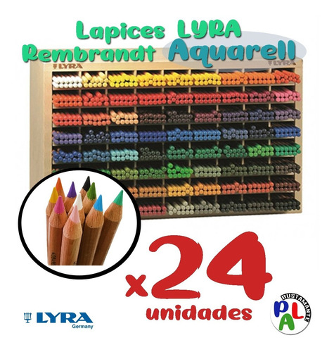 Lapices Lyra Rembrandt Aquarell X 24 Profesional Acuarelable