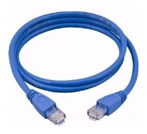 Imagem 2 de 2 de Cabo De Rede Ethernet Lan Rj45 Cat 6 Utp Azul - 3 Metros