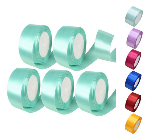 -de 5 Rolos De Fita De Cores De Decoração De Cetim 4 Cm 114-