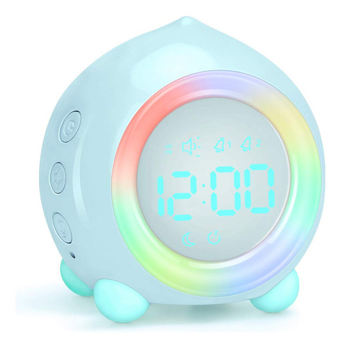 Reloj Despertador Led Doble Con Luz Nocturna Diseño Melocotó