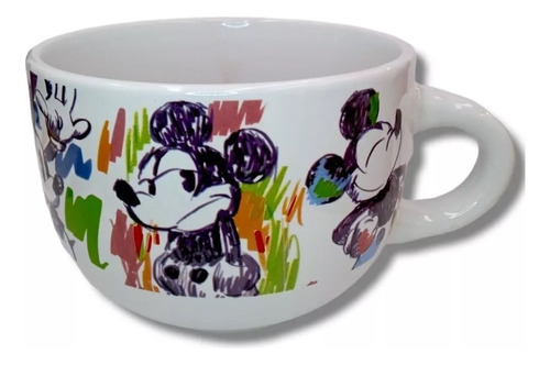 Taza Jumbo Cerealero Mickey Disney 820ml Artistica Color Blanco