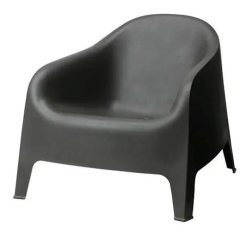 Sillon Skarpo Negro Plastico Exterior Mueble Jardín