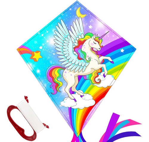 Toy Life Cometa De Unicornio Para Niños, Fácil De Volar, .