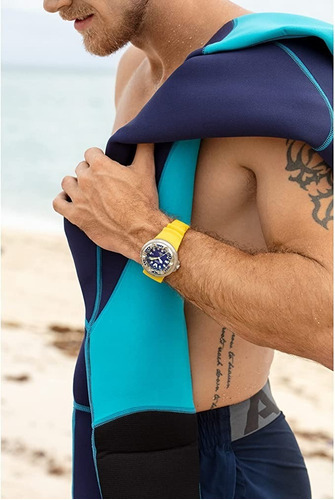 Reloj Citizen Eco Drive Promaster Dive Bj8058-06l Ecozilla Color Del Fondo Azul Color De La Correa Amarillo Color Del Bisel Plateado