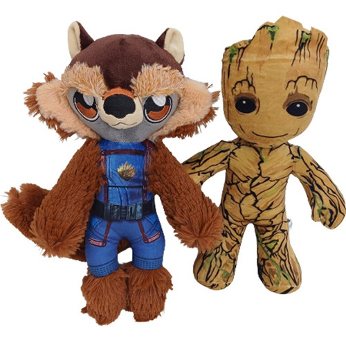 Groot Y Rocket Pareja Peluches Guardianes Galaxia 36aprox