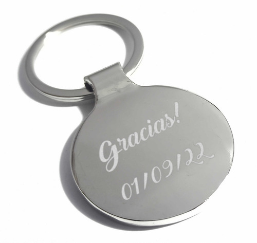 Imagen 2 de 6 de Llavero Redondo Acero Personalizado Grabado Laser Jb-k09