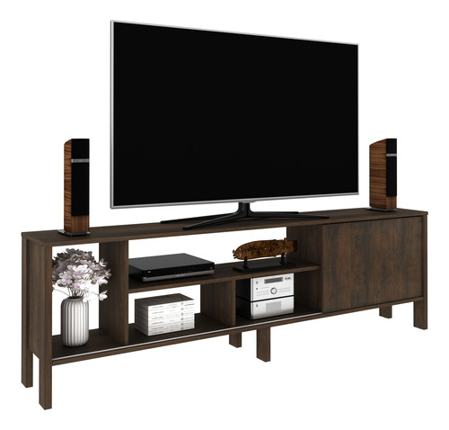 Mueble Para Tv 65  Rack Moderno Con Puerta Corrediza Rustico