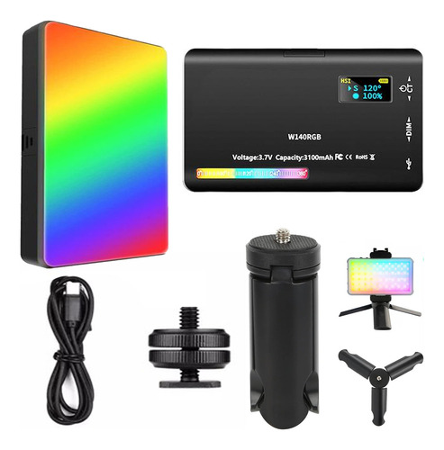 Lampara De Iluminación Luz Led Para Fotografía Y Video Foco Portatil Rgb W140 Para Cámara Y Celular 359 Colores