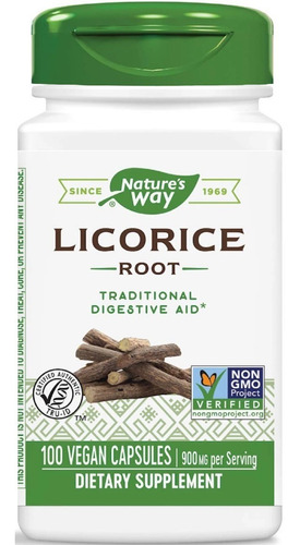 Natures Way Licorice Root Raiz De Regaliz 900mg 100caps Veg