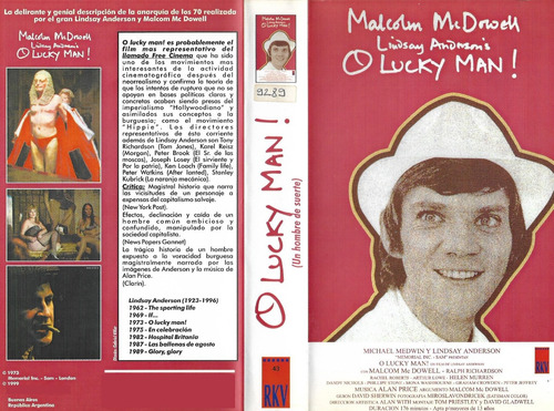 O Lucky Man! Vhs Malcolm Mcdowell Lindsay Anderson