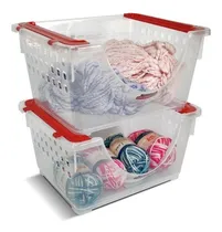 Comprar Kit X2 Canastos Cesto Contenedor Apilable Organizador Plastico Encastrable Extra Grande Colombraro