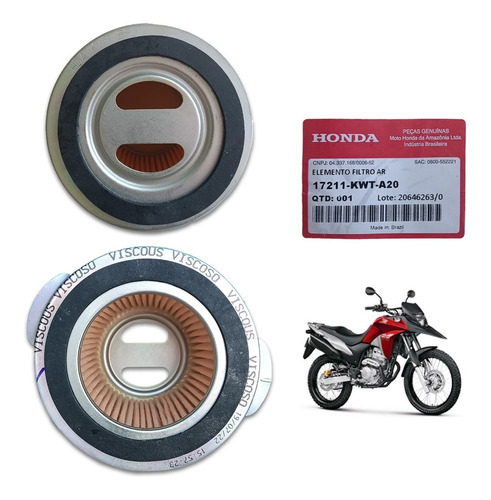  Filtro De Ar Xre 300 2012 2013 2014 Viscoso Original Honda