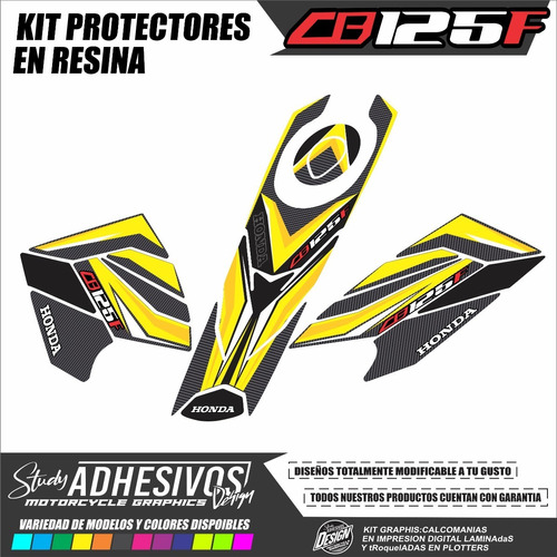 Protector De Tanque De Resinas Honda Cb 125f Alto Relieve 3d